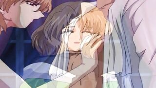 Busty hentai blonde enjoys sex