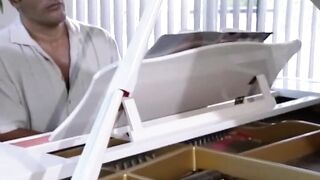 The student gets her pussy penetrated by the music teacher