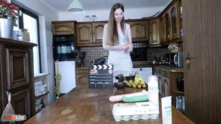 Crazy and messy anal sex in the kitchen with Alice Maze and Terry Kemaco
