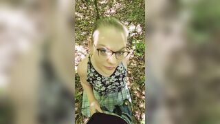 Bbw sloppy throat goat out in the wild public blowjob