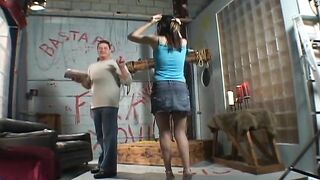 Sexy Samantha South spreads her young pussy as well as her ass