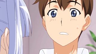 Cute Hentai Girl With Blue Hair And Big Boobs Enjoys Sex