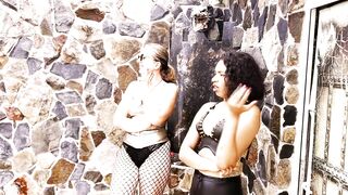 Very severe, extrem bare foot ballbusting - Black Dominatrix Blonde Mistress