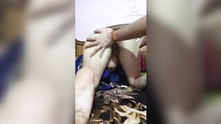 Indian desi aunty satisfied her husband with cock oil massage and masturbation