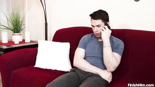 When Heartbroken younger stud gets a handjob from hot milf Sandy Love