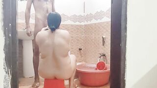 step mom and step son in shower