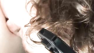 Busty blonde blows dick in POV public car park