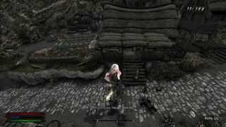 Hot Blonde Giantess grows ever larger - Skyrim Giantess