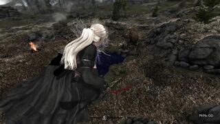 Hot Blonde Giantess grows ever larger - Skyrim Giantess