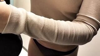 hardcore dildo masturbation in the fitting room