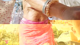 nippleringlover topless outdoors flashing pierced tits & pierced pussy - stretched nipple piercings