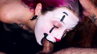 Messy Deep Throat Clown Blowjob