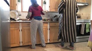 Moroccan Wife Gets Creampie Doggystyle Quickie In The Kitchen
