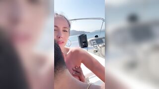 I fuck blonde instagram model Scarlet Benz on a yacht until she wets her dick with a big squirt