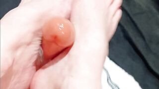 Michelle Does Footjob On Dildo