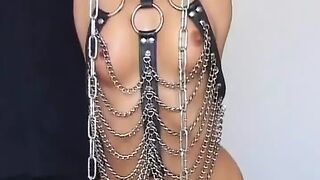 Beautiful German babe gets a facial after a hot fuck in BDSM action