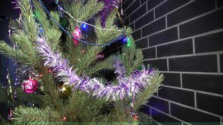 Horny xXxmas rabbit gets a hot cum on boobs