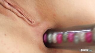 Petite teen girl first dildo fuck in her ass