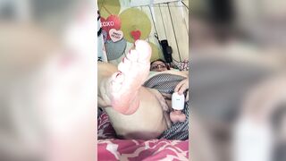 Gigantic Cock N Striped Panties Is Cum Candy