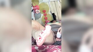 Gigantic Cock N Striped Panties Is Cum Candy