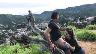 Colombian mature, arrives at the hill so my friend can fill her with milk
