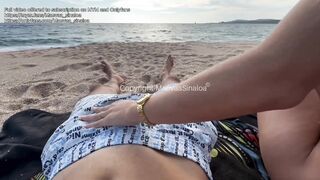 REAL AMATEUR - I fuck my best friend on a public beach and creampie her pussy
