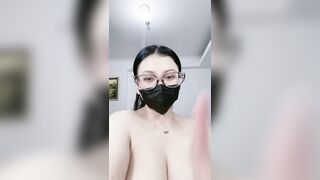 Beautiful college student stroking round
