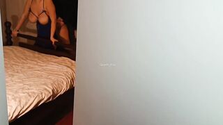 Cuckold husband comes home and catches his slutty wife fucking with her neighbor