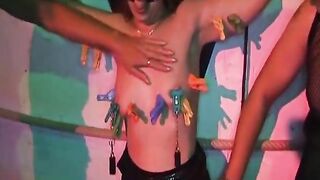 Tied up German bitch fucked in BDSM threesome