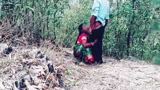 A village chitting wife fucking with a school student in forest