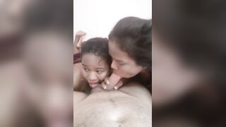 Threesome Blowjob with Asian Girl Best Suck
