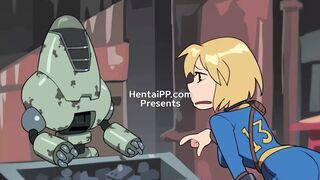 Vault Girl - Teenage Blonde Get Fucked With Robot - Uncensored ( Cartoon Parody )