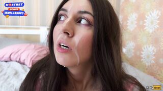 Cutie Katty West Gets Three Cocks In A Gangbang And Walks With Cum On Her Face Bukkake Cumwalk