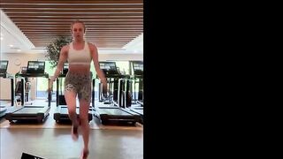 Tina Obrien Breasts, Bikini Scene in Tina Obrien Tina's Gym Workout