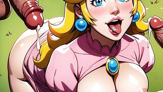 Princess Peach- Mario's Cheating enjoys public park fuck