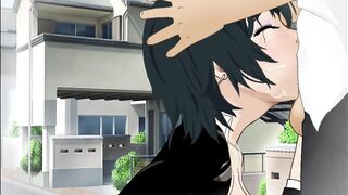 Himeno Tied up on a Street Pole for Submissive Sloppy Throatfucking