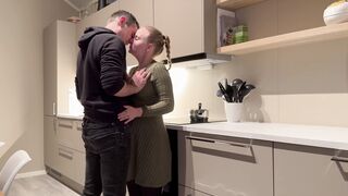 Emily get fucked in the kitchen