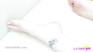 Hot Teenie slowly shows her tiny pussy in 4K Close up