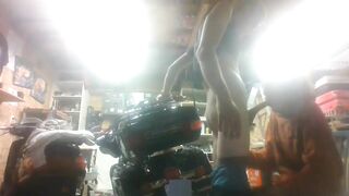 sucking off a friend in garage