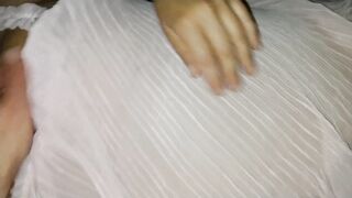 milf with a dick in ass come twice on big tits