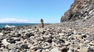 triple sex with blonde and brunette on nudist beach