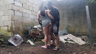 Eating a girl at a party, in the back of the farm