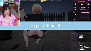 ExotiqFox Nerdy Asian Gamer Girl Shows the World her Pussy in a Hentai Flashing Game Japanese Hentai Game Masturbation