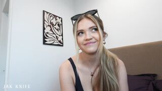 All Natural BIG TITTY BLONDE wants fucked before seeing her bf - Angie Faith