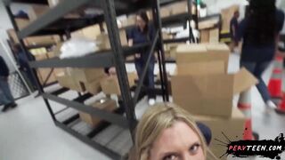 Sneaky Fucking My Hot Teen Coworker in the Warehouse... but It Went Wrong!