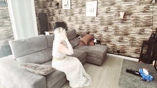 Married virgin gets fucked by her best man before her wedding and gets his load of cum on her face