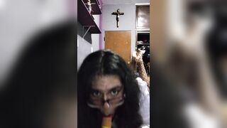Chubby Trans girl playing with dildo