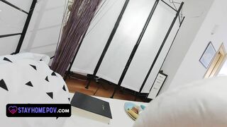 StayHomePOV - Sexy Babe Loses Naughty Game Of Cards And Licks My Asshole Before Giving Me A Footjob