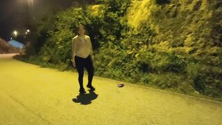 fucking my neighbor in the street, outdoor public