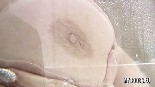 Wet T-shirt And Boobs Against Glass By Alexsis Faye